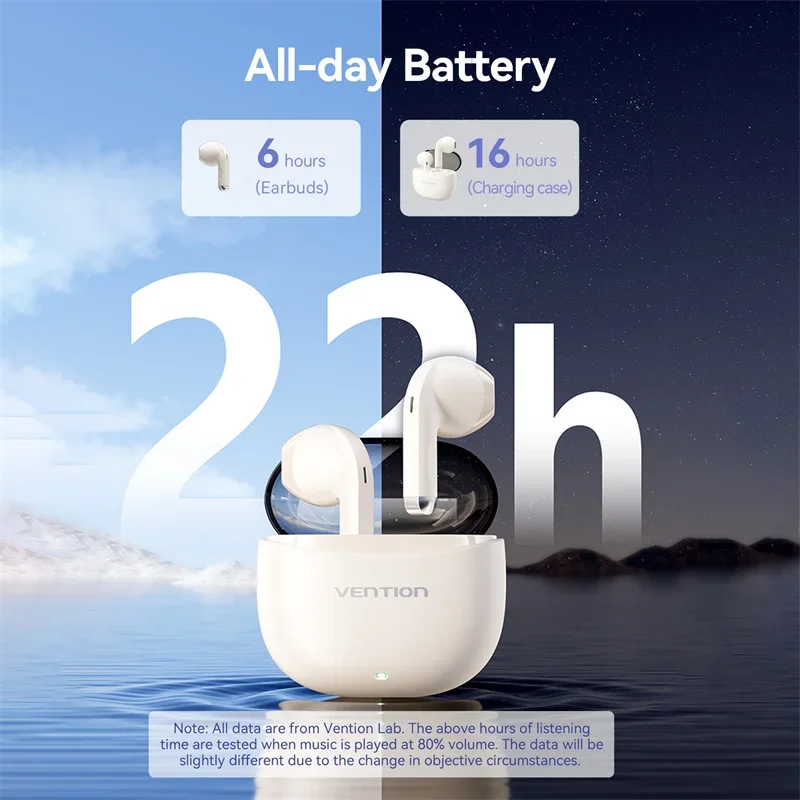 Vention Wireless Earphones Bluetooth 5.3 Al-based ENC Small & Light Smart Touch Controls TWS Wireless Bluetooth Earbuds Elf E07 thumbnail 2