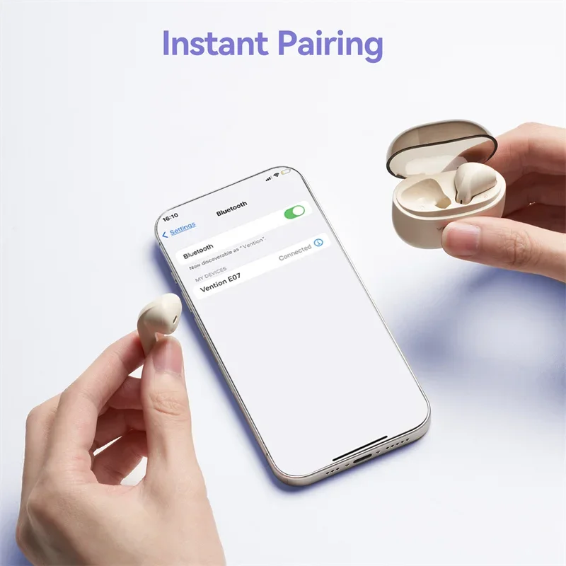Vention Wireless Earphones Bluetooth 5.3 Al-based ENC Small & Light Smart Touch Controls TWS Wireless Bluetooth Earbuds Elf E07 thumbnail 4