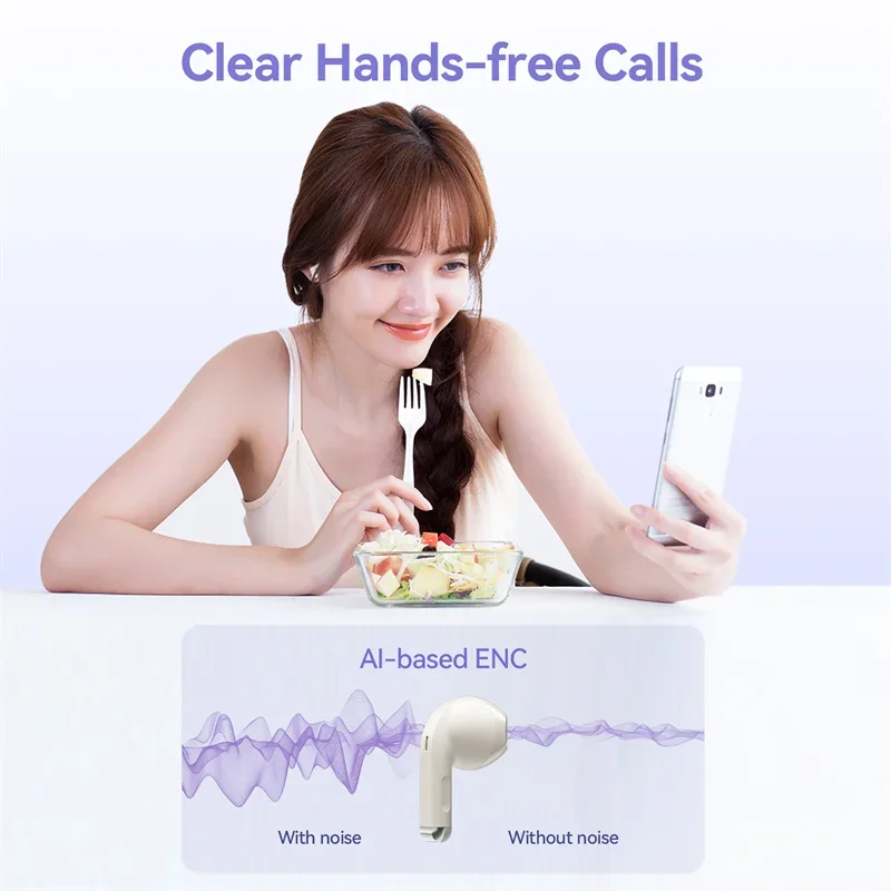 Vention Wireless Earphones Bluetooth 5.3 Al-based ENC Small & Light Smart Touch Controls TWS Wireless Bluetooth Earbuds Elf E07 thumbnail 5