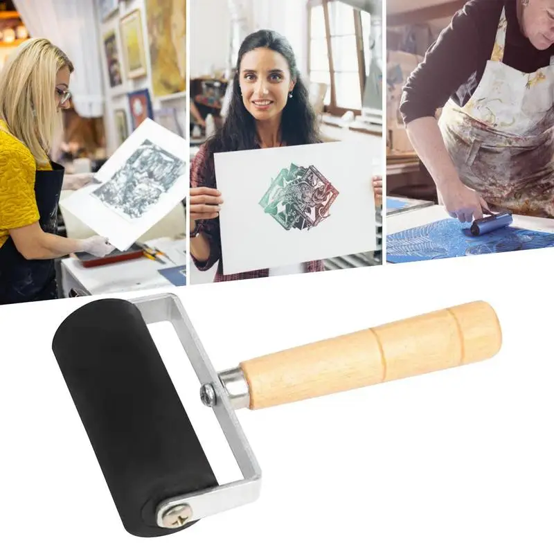 Professional Rubber Roller Brayer Ink Painting Printmaking Roller Art Craft Projects Ink Stamping Tool Paint Roller #W0 thumbnail 5