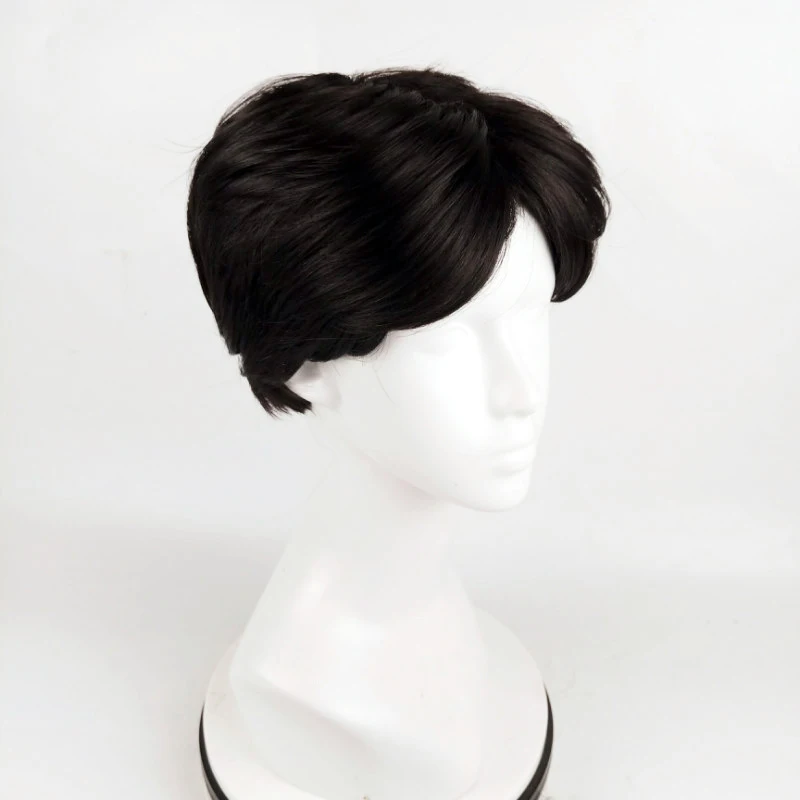 Fashion Men Synthetic Black Short Wig With Middle Parted Bang DIY Styling Wig for Men Daily Wear Toupee Hairpieces Straight Hair thumbnail 6