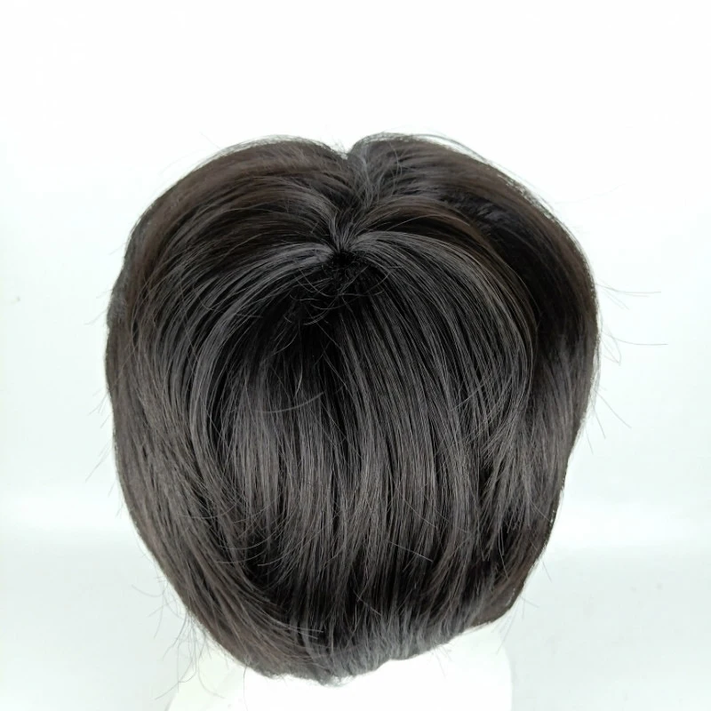 Fashion Men Synthetic Black Short Wig With Middle Parted Bang DIY Styling Wig for Men Daily Wear Toupee Hairpieces Straight Hair thumbnail 5