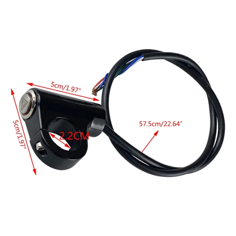 Motorcycle Switch Hazard Light Switch Button Electric Dual Flash Warning Emergency Lamp Signal Flasher Motor Accessories thumbnail 6