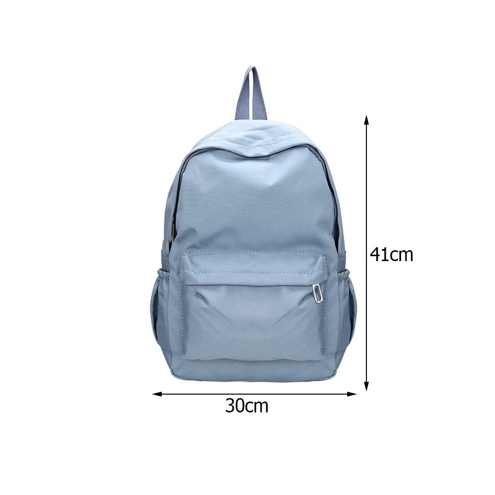 Preppy Solid Color Shoulder Bag Nylon School Knapsack Korean Teenager White School Bag Sports Travel Backpack for Women thumbnail 6