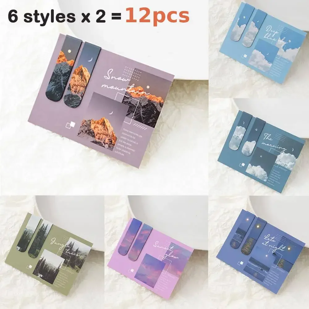 12pcs Magnetic Bookmarks Book Markers Beautiful Nature Page Markers Magnetic Clip Gifts for Women Students Teachers Book Lovers thumbnail 5