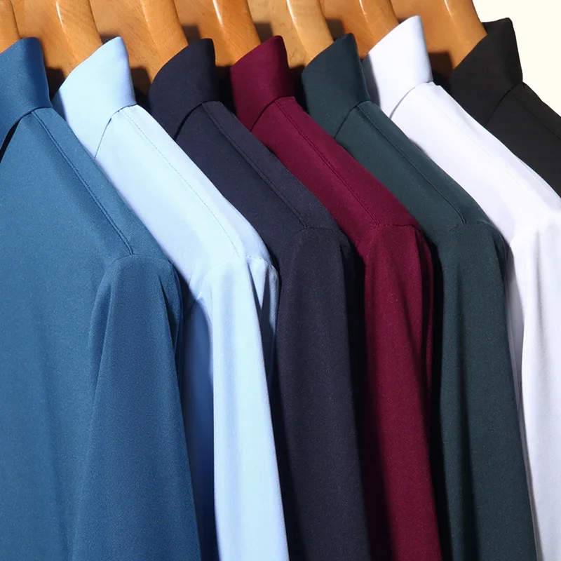 Premium Men's Ultra-Stretch Shirt - High-Quality Silky Business Formal Long-Sleeve Shirt for Social and Casual Wear thumbnail 2