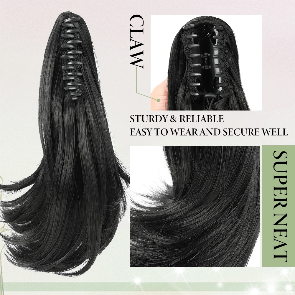 Claw Clip in Hairpiece Short Ponytail Extension Wavy Ponytail Hair Extensions High Quality Synthetic Short Pony Tail for Women thumbnail 4