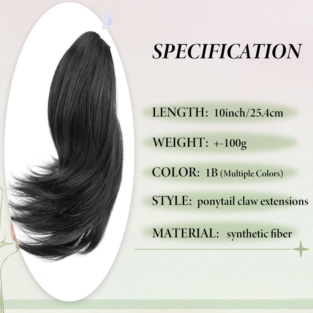 Claw Clip in Hairpiece Short Ponytail Extension Wavy Ponytail Hair Extensions High Quality Synthetic Short Pony Tail for Women thumbnail 3
