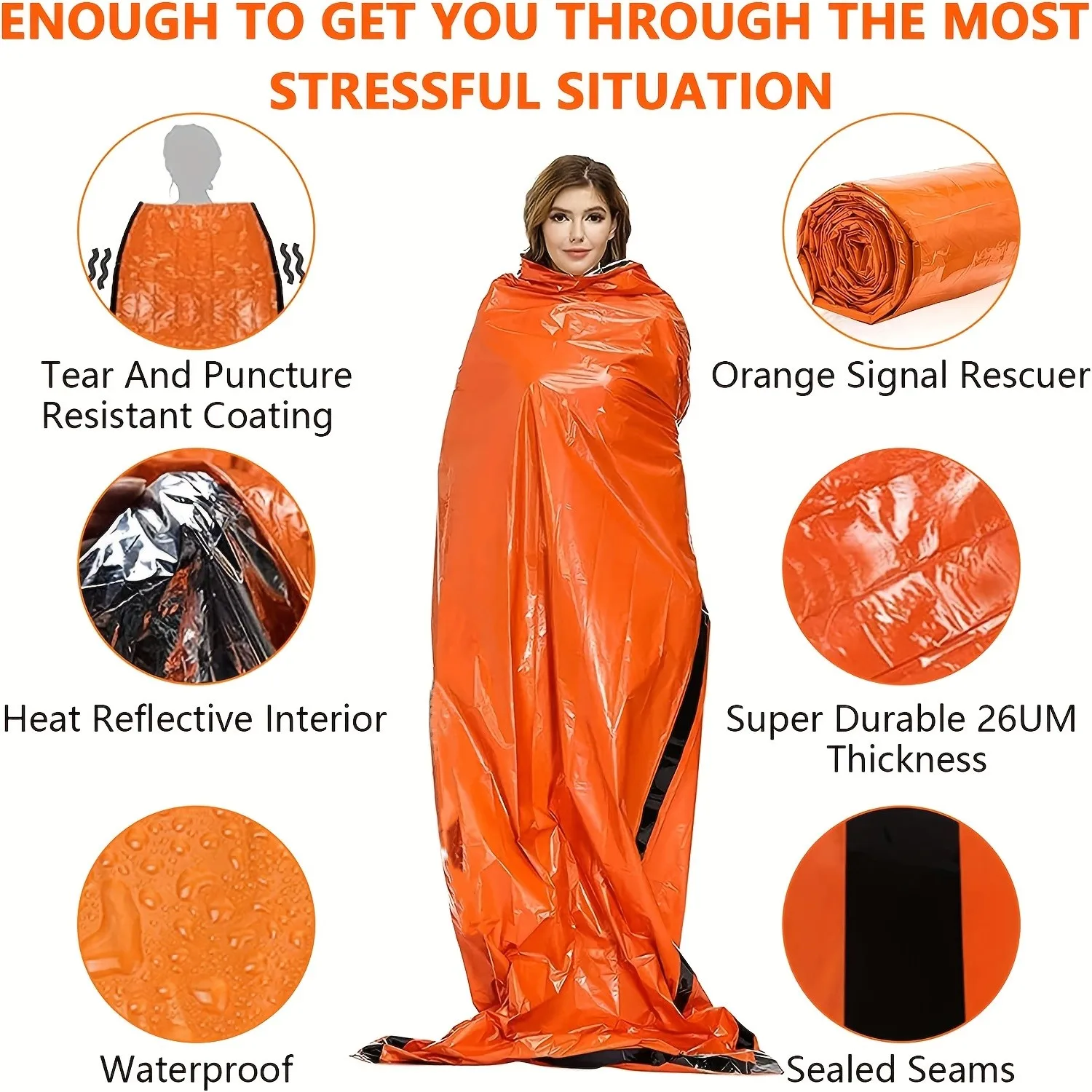 Emergency Sleeping Bag, Mylar Emergency Blanket, Waterproof Lightweight Survival Shelter Blanket thumbnail 5