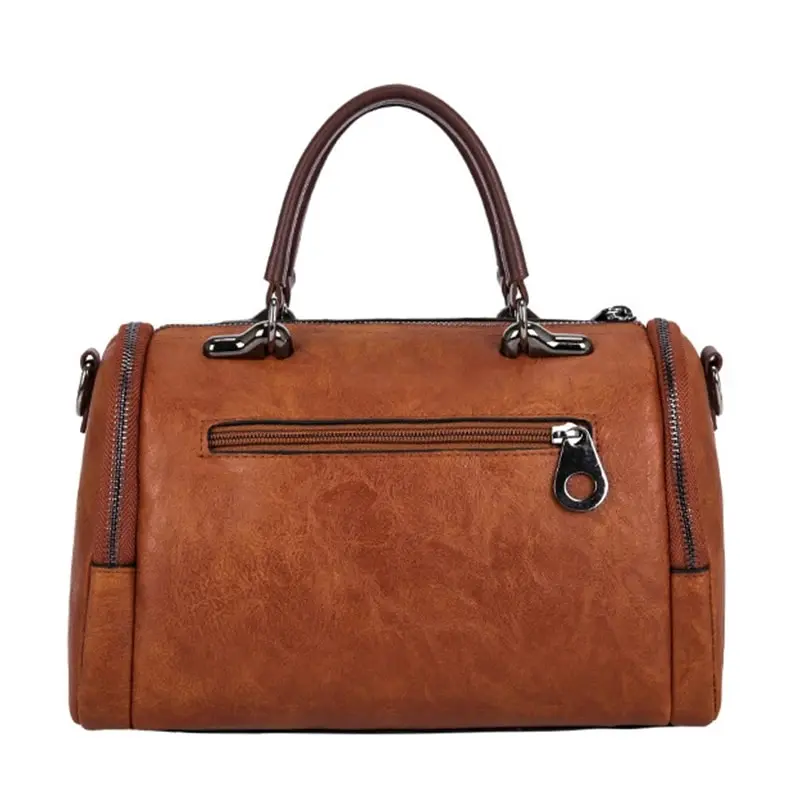 Tassel Decor Women's Large Capacity Shoulder Bag Fashion Zipper Crossbody Bag With Removable Strap Boston Handbag thumbnail 5