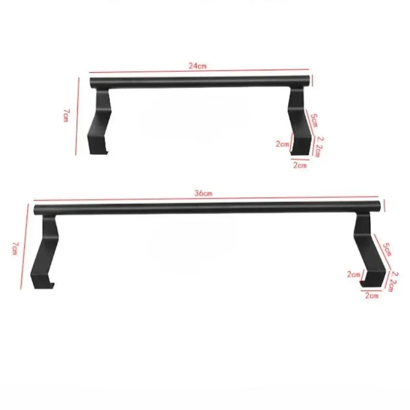 Towel Rod Steel Metal Wire Over Cabinet Towel Rack Storage Organizer Bathroom Door Hanging Towel Rack Punch-free Rag Hanger thumbnail 6