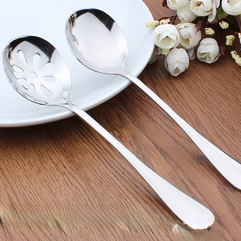 Stainless Steel Slotted Serving Spoons, Creative Male Spoon, Dinner Tableware, Skimming Tools, Kitchen Utensils, Self-Service, 2 thumbnail 2