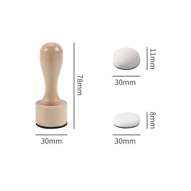 Wood handle Coloring Sponge Seal Hollowed-out stencil Coloring tool Hand Ledger Printing diy Smudge tool (Handle *1+ sponge *2) thumbnail 6