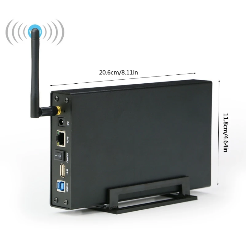 Portable 3.5'' HDD SSD Enclosure Portable USB3.0 Rj45 Ethernet NAS Streaming Server Storage for Case thumbnail 6
