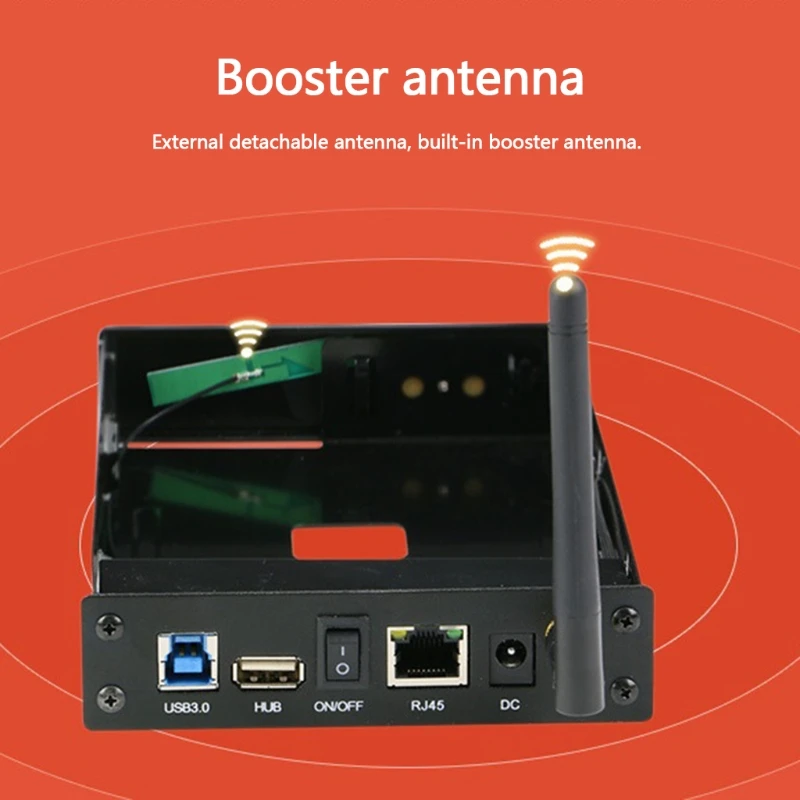 Portable 3.5'' HDD SSD Enclosure Portable USB3.0 Rj45 Ethernet NAS Streaming Server Storage for Case thumbnail 3