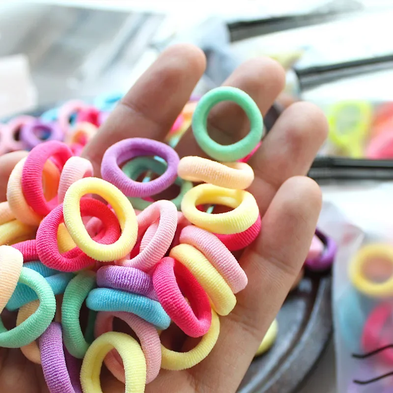 100pcs 2CM Kids Elastic Hair Bands Girls Gum Scrunchie Rubber Band for Children Nylon Hair Ties Headband Baby Hair Accessories thumbnail 6