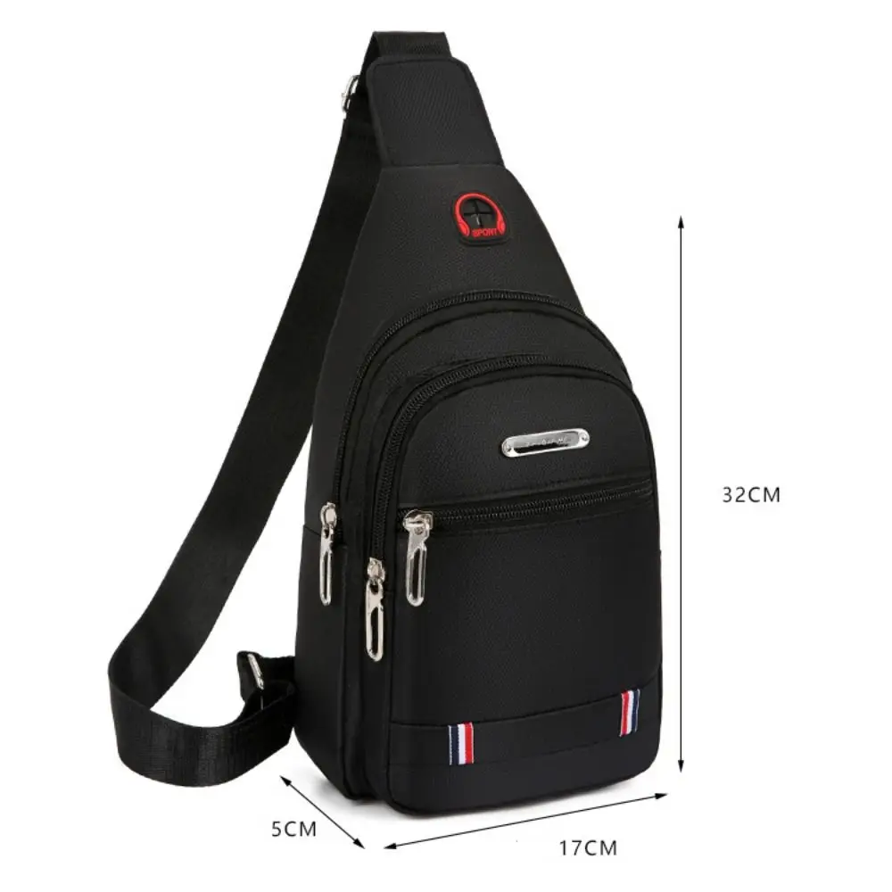 Black Grey Brown Men Messenger Bags New Rectangle Oxford Cloth Men Crossbody Bag USB Charge Shoulder Bag Male 3 Zipper Bag thumbnail 2