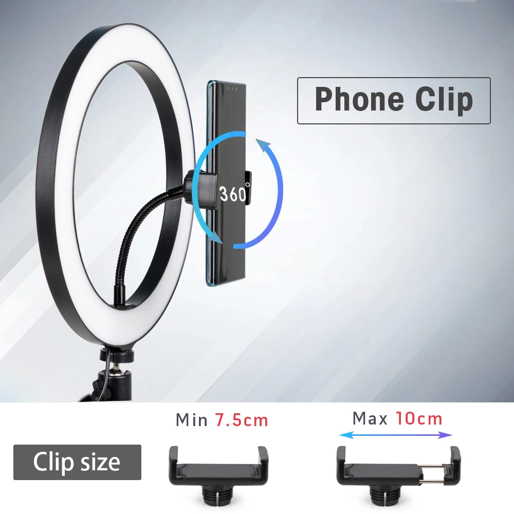 Tripod With LED Ring Light For Phone Tripod Camera Stand Selfie Photography Light LED Lamp Color Photo Studio For YouTube Live thumbnail 3