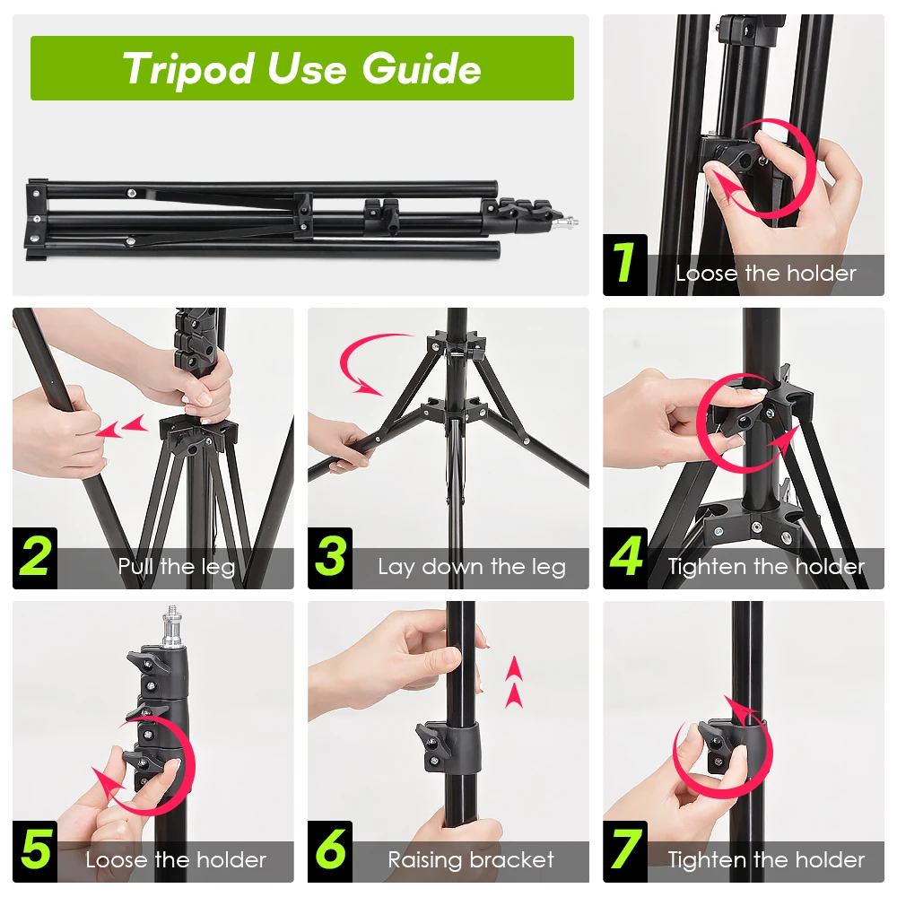 Tripod With LED Ring Light For Phone Tripod Camera Stand Selfie Photography Light LED Lamp Color Photo Studio For YouTube Live thumbnail 6