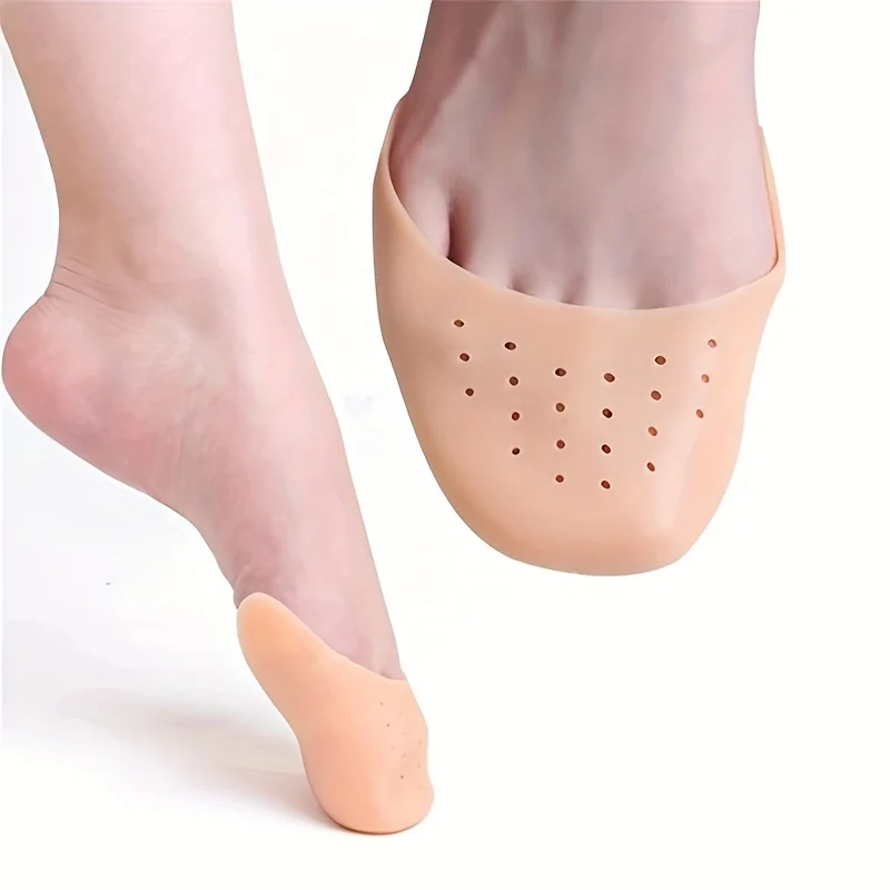 1Pair Gel Toe Caps Soft Ballet Pointe Dance Athlete Shoe Pads Toe Pads Pointe Silicone Gel Pouch Protector With Breathable thumbnail 2