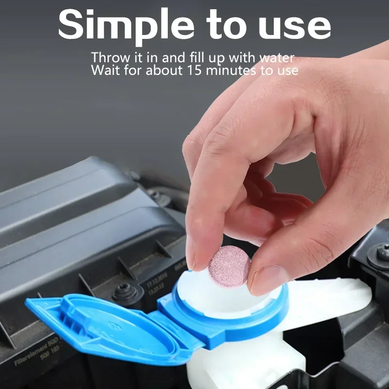 Car Windshield Cleaner Effervescent Tablets Solid Washer Agent Universal Auto Glass Water Dust Soot Remover car accessories thumbnail 2