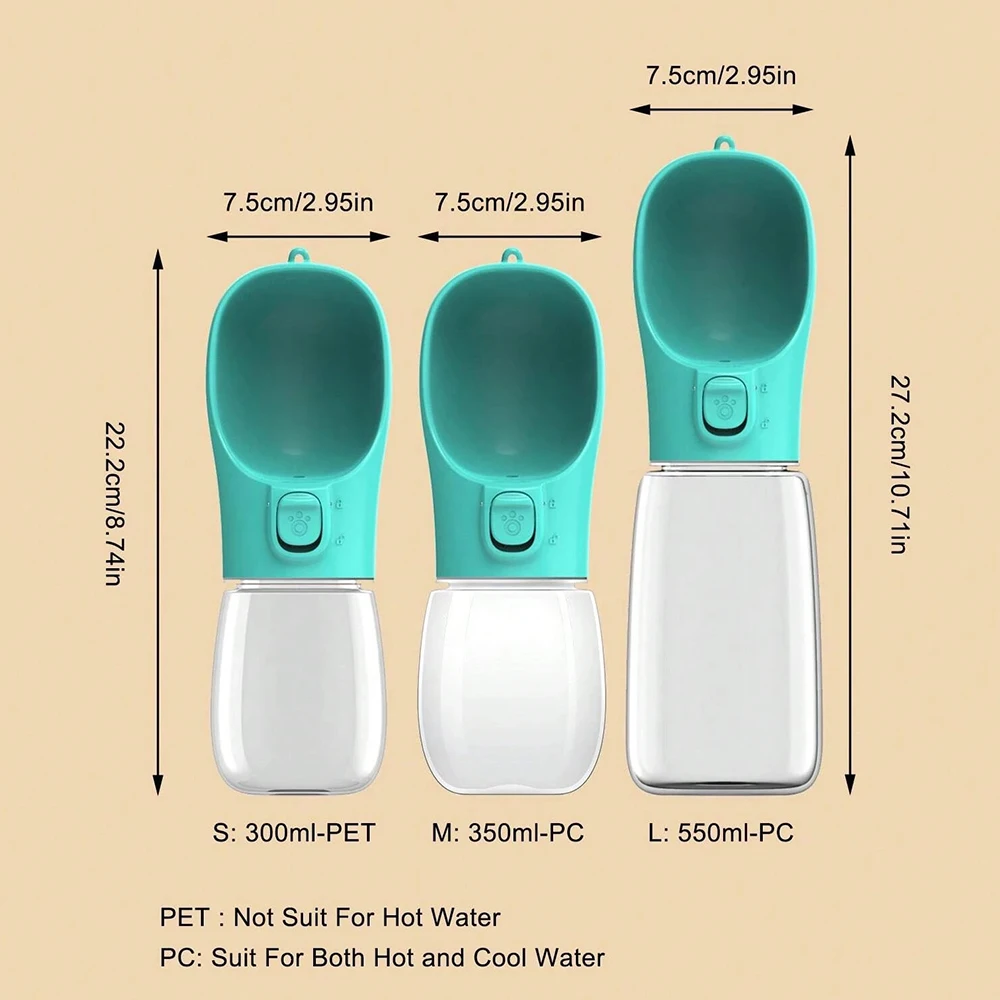 Dog Water Bottle For Small Large Dogs Cat Portable Puppy Cup Outdoor Travel Leak Proof Drinking German Shepherd Pet Supplies thumbnail 6