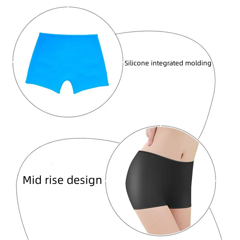 Women's swim trunks silicone flat angle swimsuits women's safety pants leggings underwear suitable for women weighing 45kg-65kg thumbnail 6