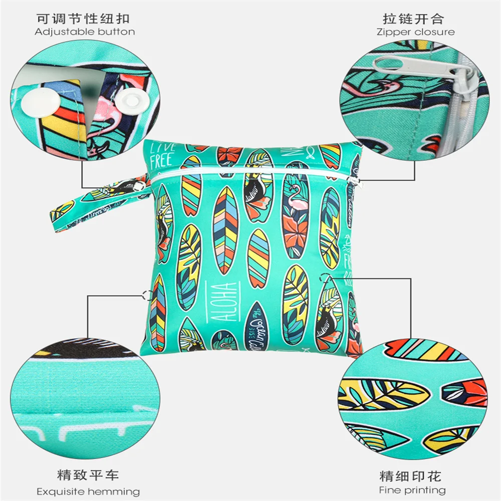 20*25cm Soft Waterproof Cute Menstrual Pad Cloth Bag Eco-friendly Washable Handbag Baby Stroller Carry Storage Diaper Bags thumbnail 3