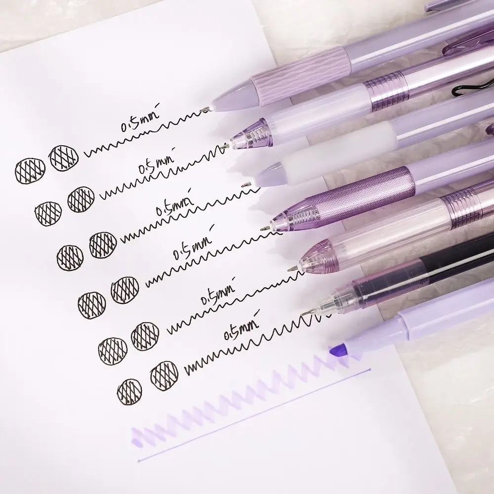 7Pcs/Set Highlighter Pen Set Quick-Drying Ink Gel Pen Creative Ballpoint Pen Neutral Pen Writing Tool School Stationery Pen Set thumbnail 2