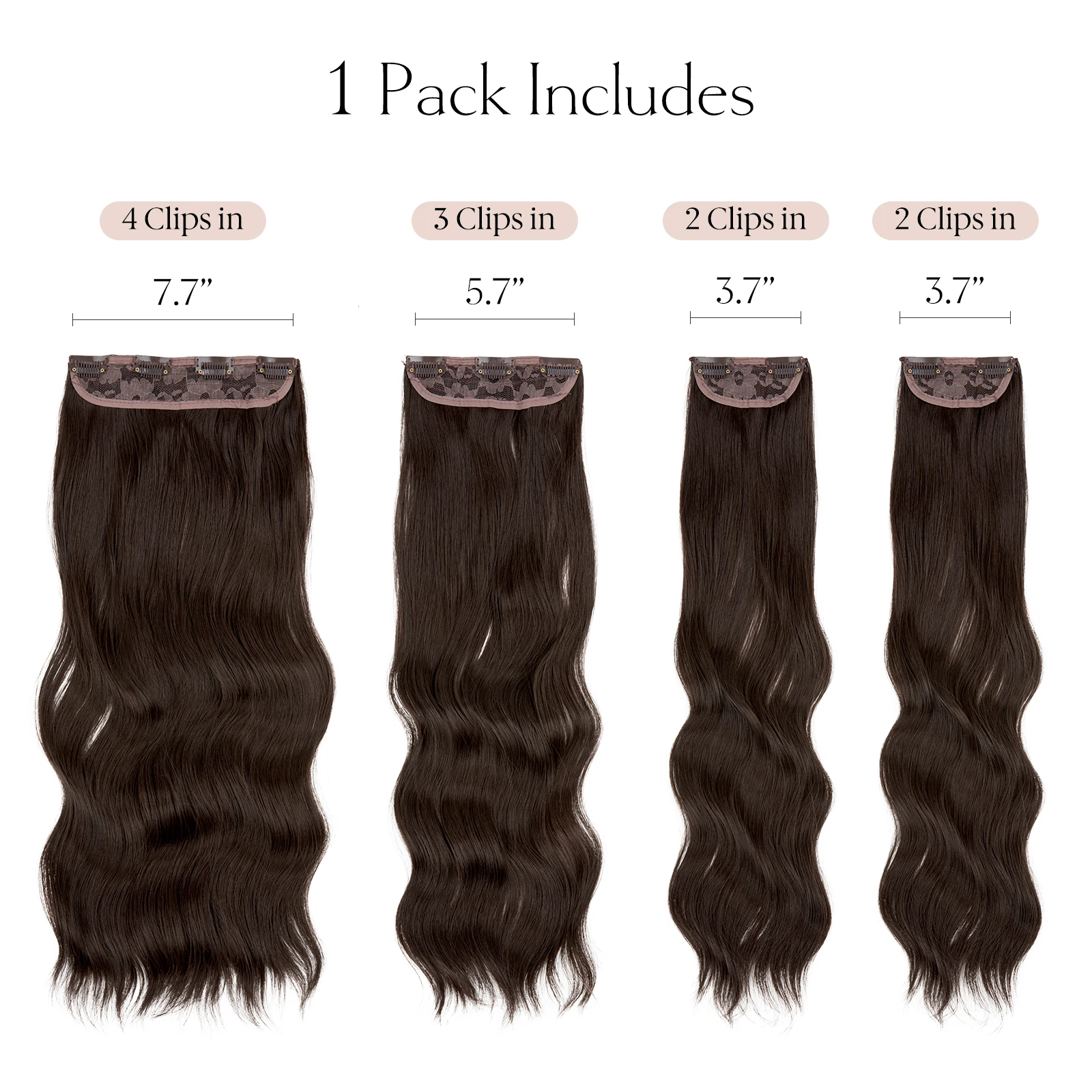 SARLA 22 Inch Synthetic Clip In Hair Extensions 4Pcs/Set Long Wavy Thick Hairpiece For Women Brown Blonde Black Natural Hair thumbnail 2