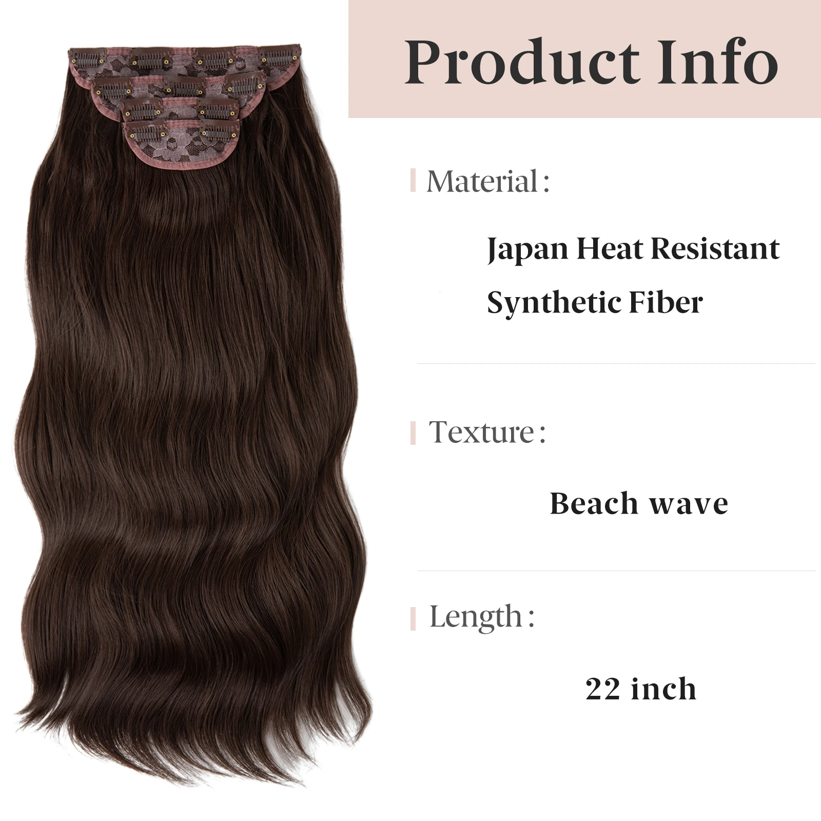 SARLA 22 Inch Synthetic Clip In Hair Extensions 4Pcs/Set Long Wavy Thick Hairpiece For Women Brown Blonde Black Natural Hair thumbnail 3