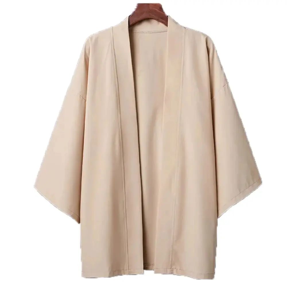 Summer Men Solid Color Kimono Cardigan Big Size 3XL Women Simple Haori Japanese Traditional Costume 6 colors Yukata Kimono Coat thumbnail 6