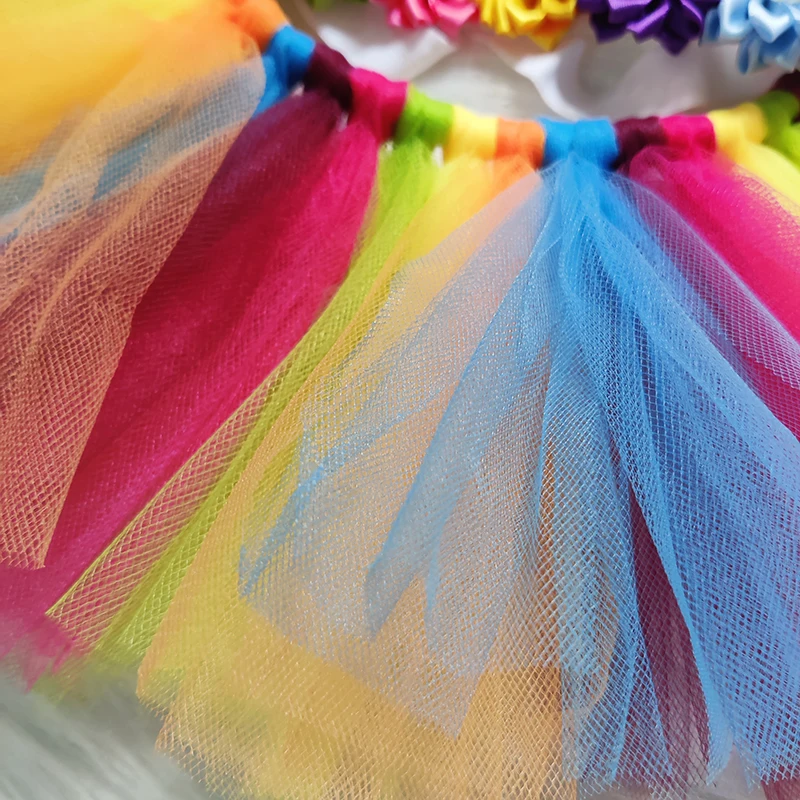 Rainbow Baby Tutu & Headband Set – Perfect Photography Prop for Special Occasions, Soft Polyamide Material, Ideal Gift, Ages 0-3 thumbnail 5