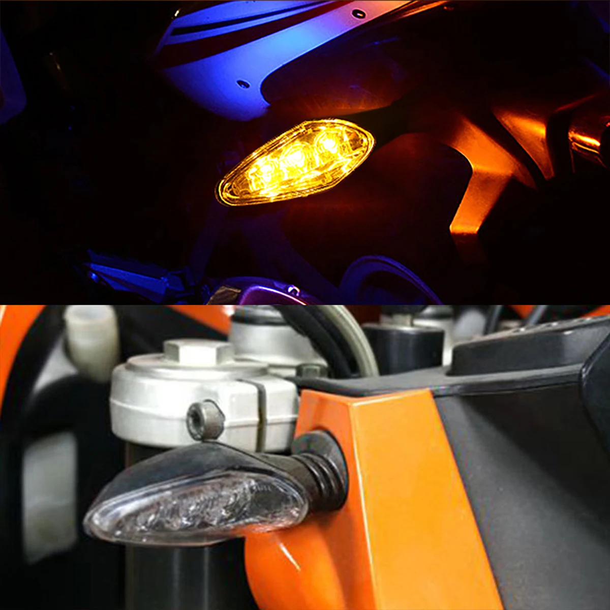 2Pcs Motorcycle Turn Signal Light Super Bright Amber Blinker Indicator Waterproof Motorcycle Running Lamp Flashers Lighting thumbnail 6