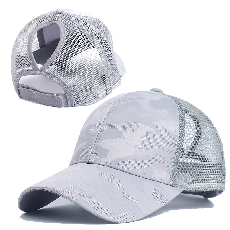 2024 New Summer Camouflage Mesh Trucker Hat Snapback Cap Chapeau Femme Fashion Messy Hair Bun Ponytail Baseball Caps for Women thumbnail 5