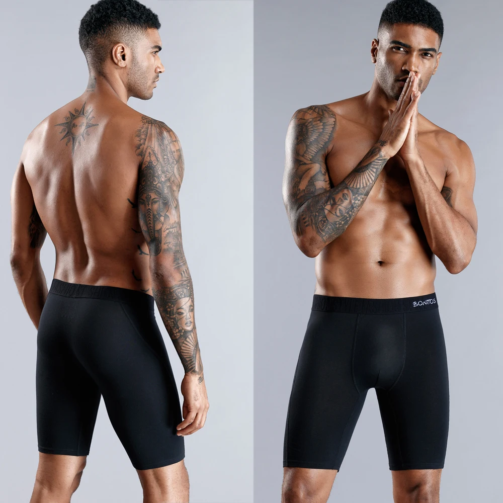 3pcs Long Boxers For Man Underware Lots Mens Underpants Cotton Men's Panties Family Boxershorts Boxer Sexy Male Shorts Calecon thumbnail 4