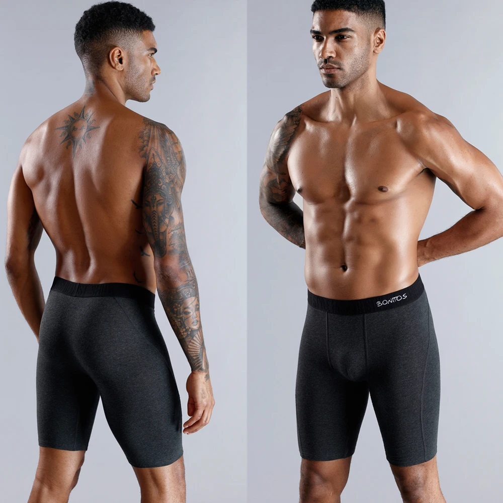 3pcs Long Boxers For Man Underware Lots Mens Underpants Cotton Men's Panties Family Boxershorts Boxer Sexy Male Shorts Calecon thumbnail 3