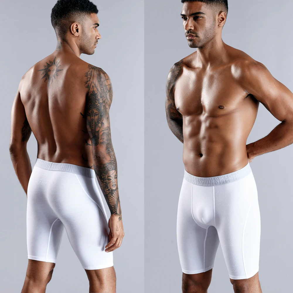 3pcs Long Boxers For Man Underware Lots Mens Underpants Cotton Men's Panties Family Boxershorts Boxer Sexy Male Shorts Calecon thumbnail 2