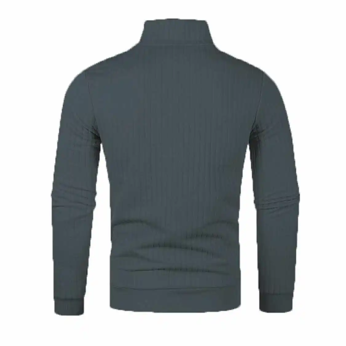 Men's semi-turtleneck zipper sweater Men's fall/winter loose sweater casual pullover long-sleeved sweater thumbnail 2