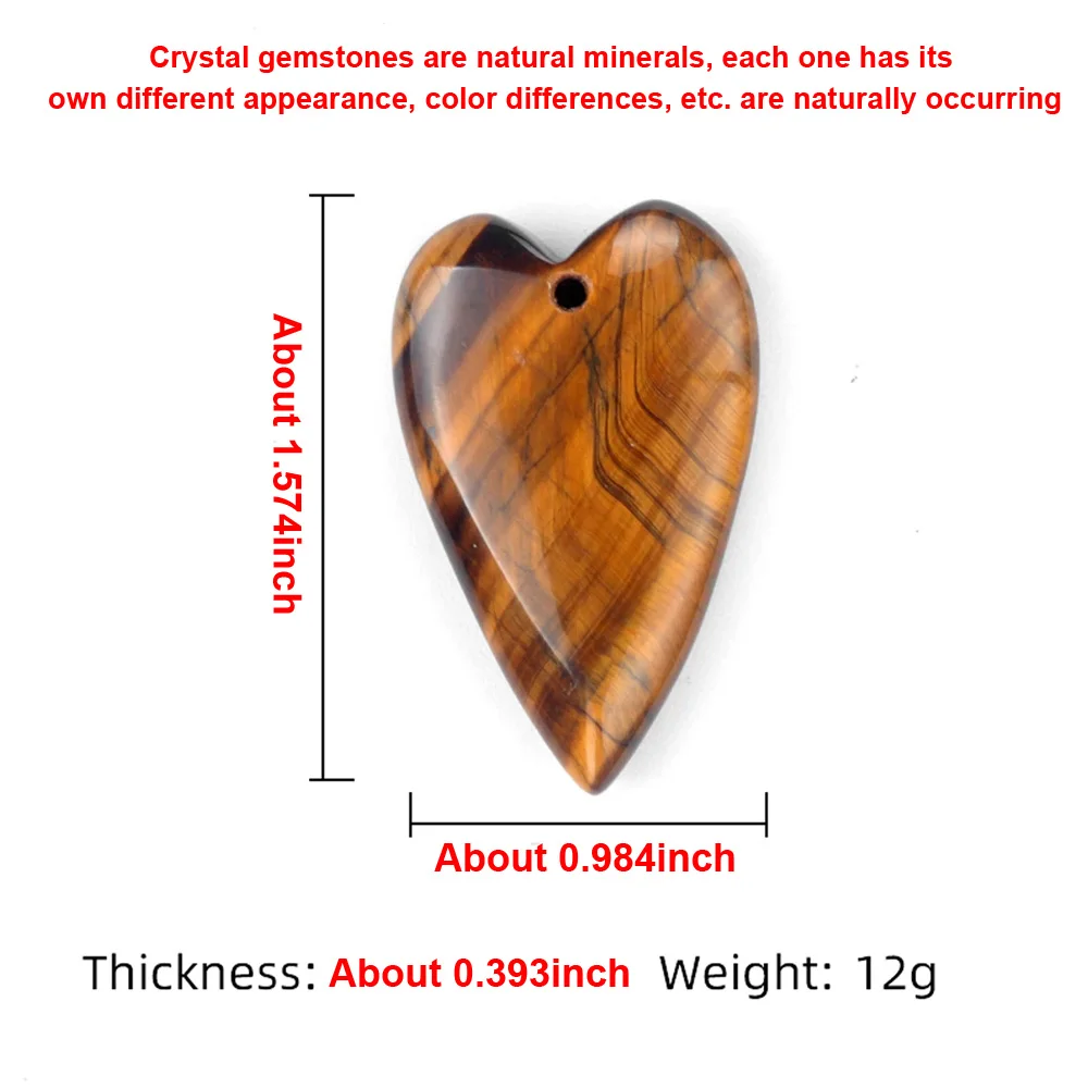 1pc 40x25mm Natural Stone Peach Heart Pendant Opal Quartz Yellow Jade Charms for Jewelry Making DIY Necklace Earrings Accessory thumbnail 4