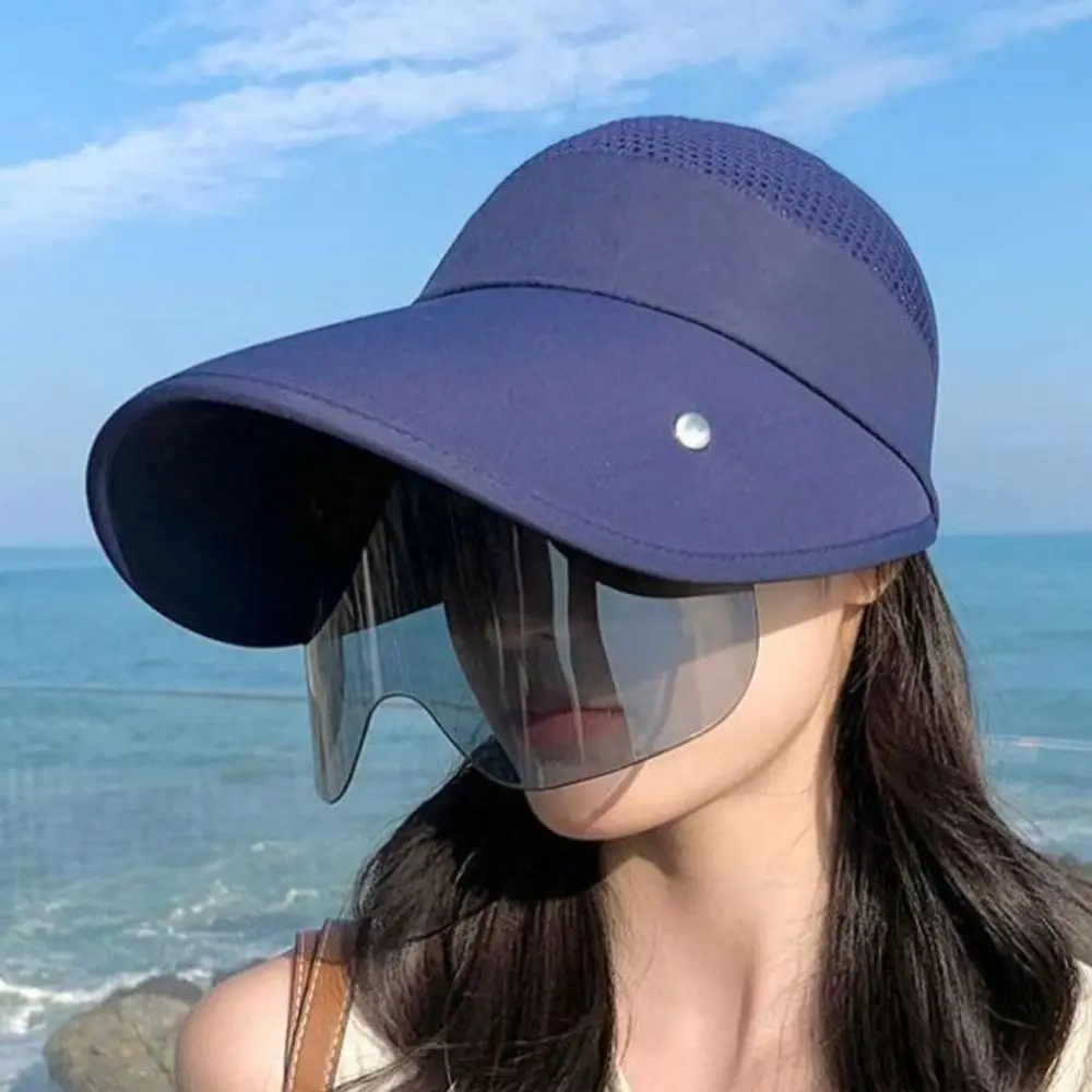 Retractable Breathable Sunscreen Visor Cap Sunglasses Female Summer Hat Anti-UV Beach Hat Sports Cap Empty Top Hat Sun Hats thumbnail 4