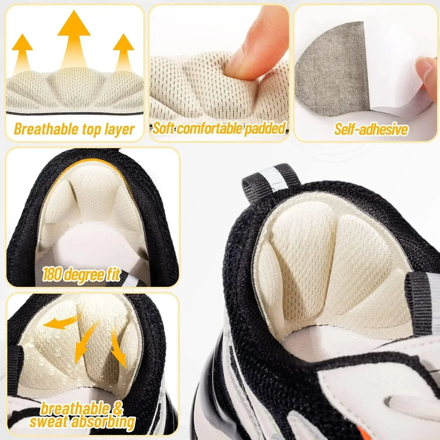 Insoles Patch Heel Pads for Sport Shoes Adjustable Size Heel Pad Pain Relief Cushion Insert Insole Heel Protector Stickers thumbnail 2