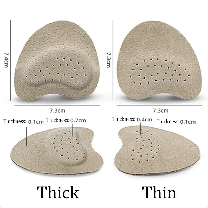 2pcs Leather Forefoot Pads for Women High Heels Anti-slip Foot Care Shoe Pads Stickers Pain Relief Insert Insoles Toe Cushions thumbnail 5