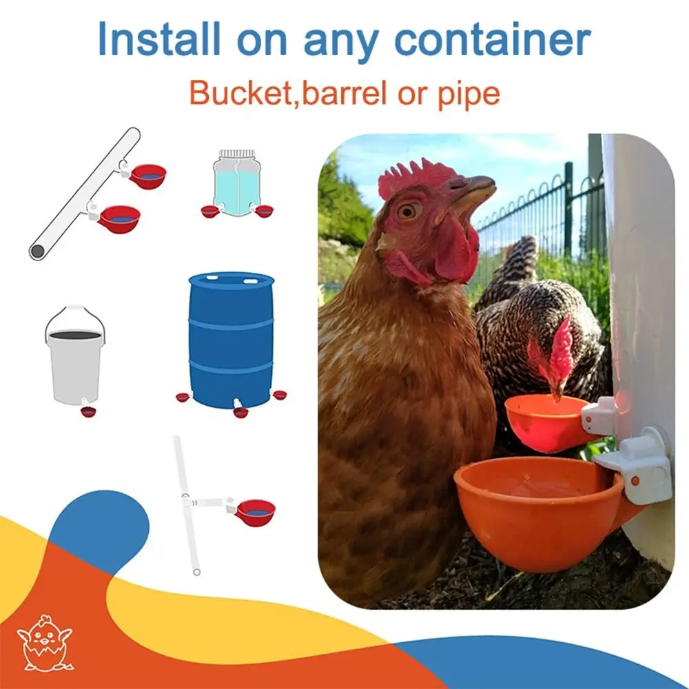 4PCS Poultry Kit Automatic Chicken Water Feeder Automatic Drinking Bowl Feeding Watering Supplie Chicken Waterer thumbnail 5