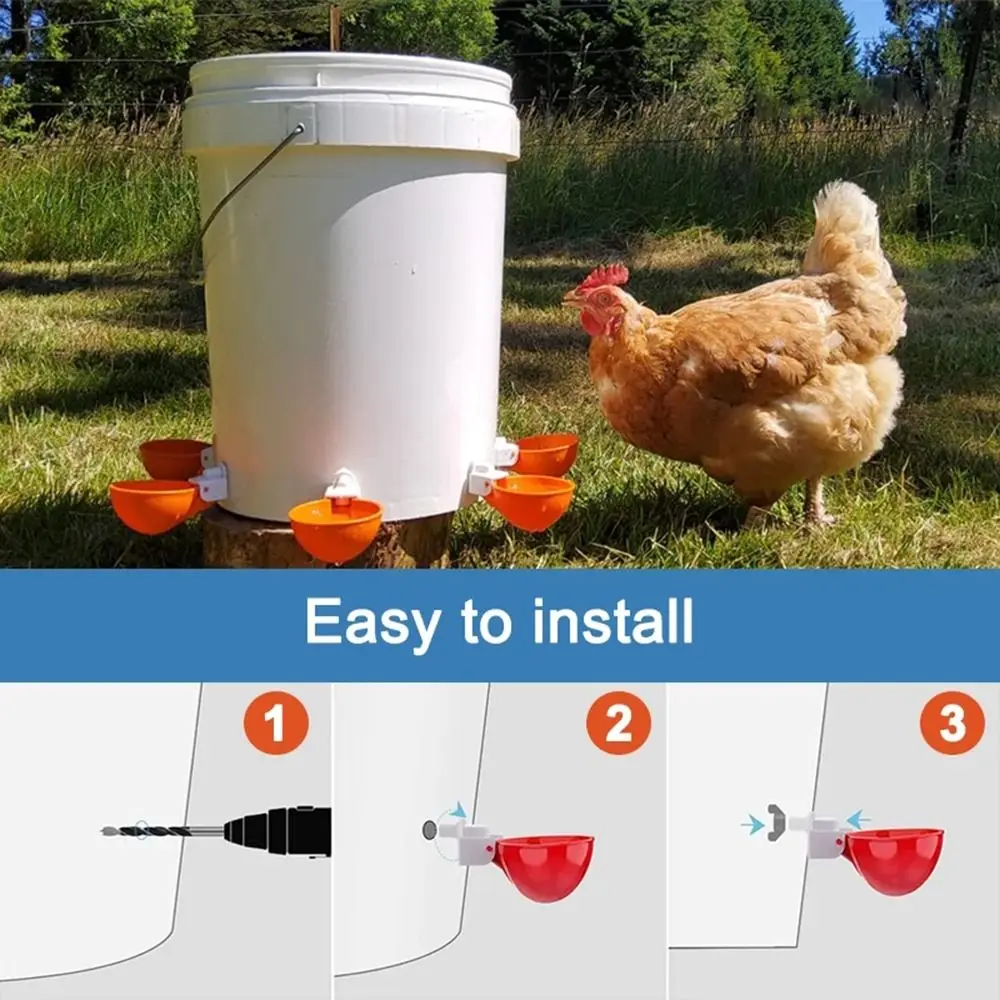 4PCS Poultry Kit Automatic Chicken Water Feeder Automatic Drinking Bowl Feeding Watering Supplie Chicken Waterer thumbnail 2