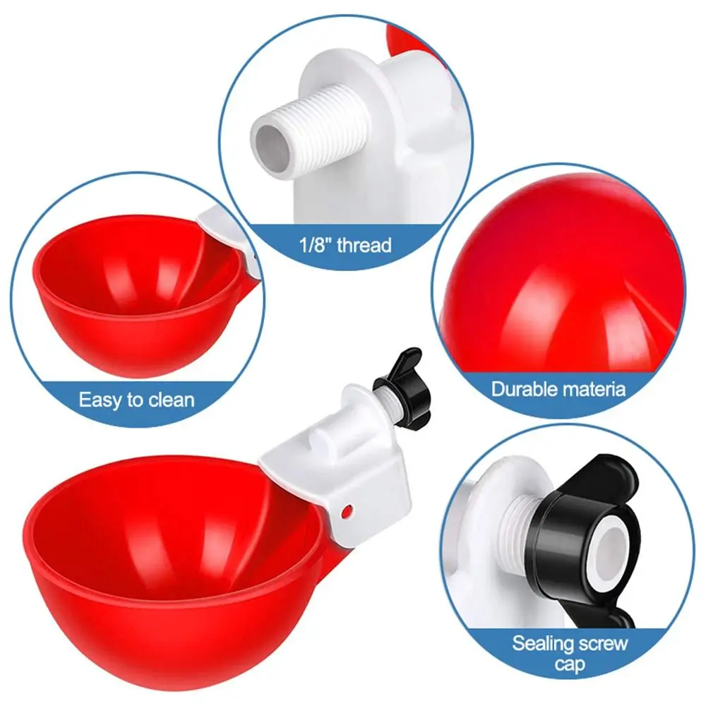 4PCS Poultry Kit Automatic Chicken Water Feeder Automatic Drinking Bowl Feeding Watering Supplie Chicken Waterer thumbnail 3