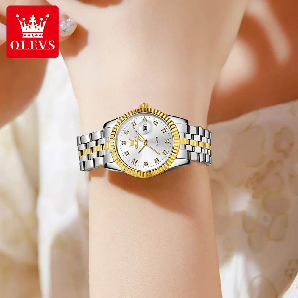 OLEVS 5526 Women Watch Diamond Scale Quartz Fashion Ladies Wrist Watches Date Waterproof Luminous Luxury Dress Watch For Women thumbnail 5
