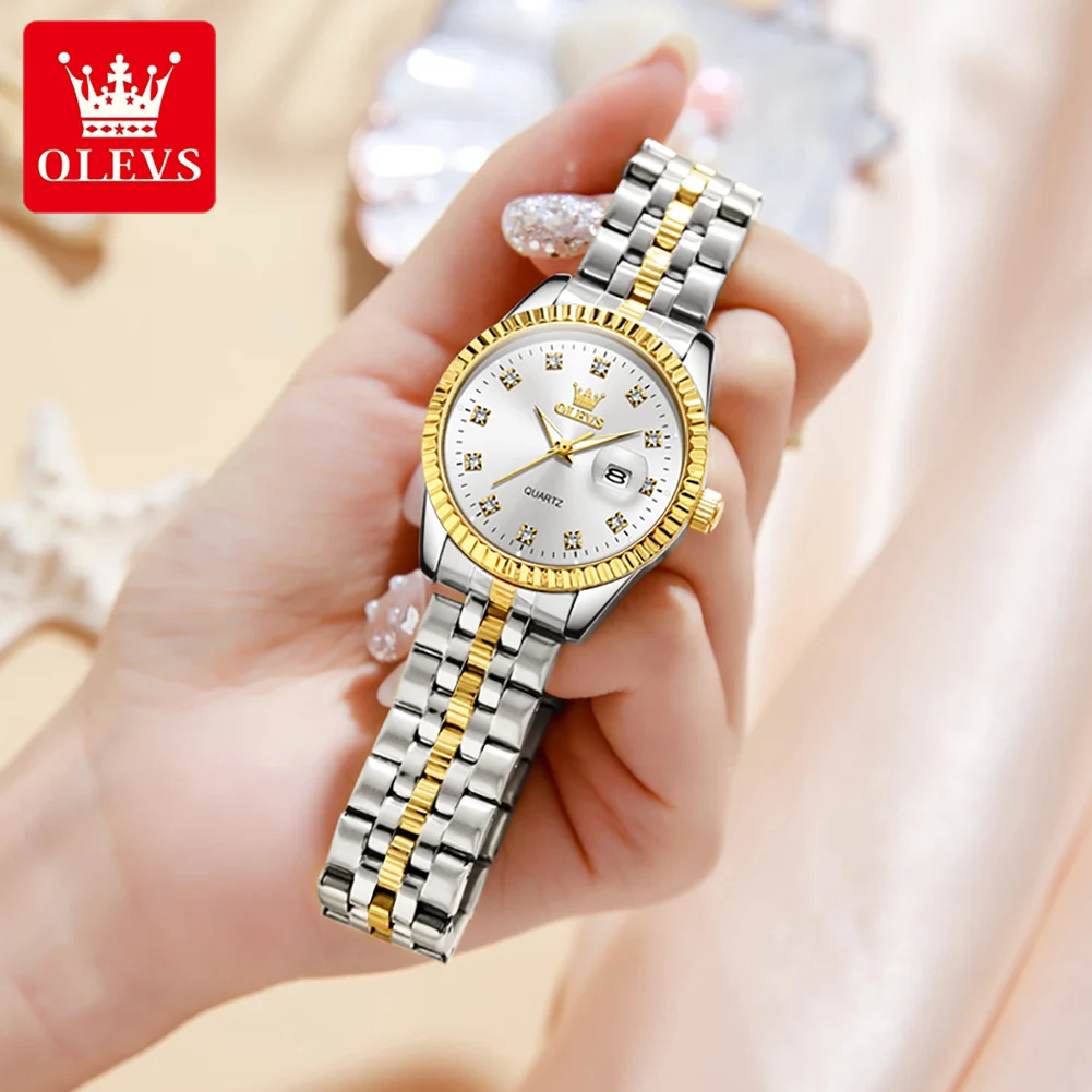 OLEVS 5526 Women Watch Diamond Scale Quartz Fashion Ladies Wrist Watches Date Waterproof Luminous Luxury Dress Watch For Women thumbnail 4