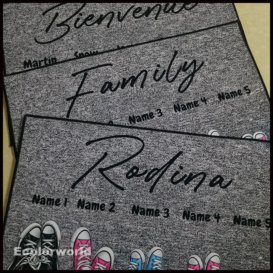 Personalized Doormat Shoes Paws Custom Family Welcome Mat Rug Floor Mats Carpet Home Decor Accessory Pets Owners Lovers Gift thumbnail 5