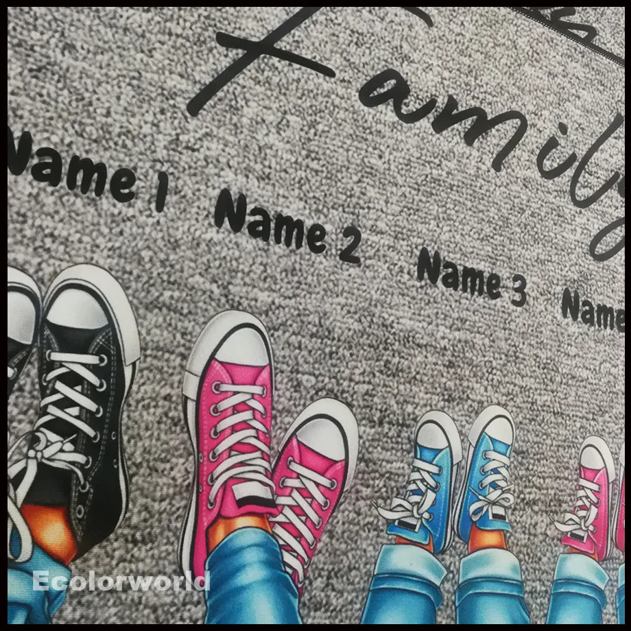 Personalized Doormat Shoes Paws Custom Family Welcome Mat Rug Floor Mats Carpet Home Decor Accessory Pets Owners Lovers Gift thumbnail 4